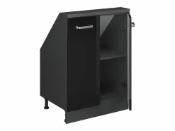Vicco Armario de cocina para techo inclinado brillo intenso 60x46x81.6 r-line Negro New