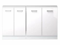 Vicco Armario de cocina para techo inclinado alto brillo 140x46x81.6 r-line Blanco