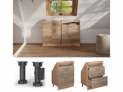 Vicco Armario de cocina para techo inclinado sonoma 60x46x81.6 r-line Color natural claro Outlet