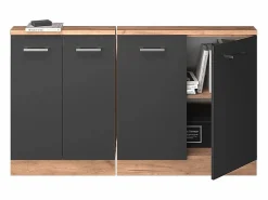 Vicco Armario Para Buhardilla|Armario de cocina para techo inclinado antracita alto brillo 140x46x81.6 r-line