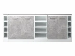 Vicco Armario Para Buhardilla|Armario de cocina para techo inclinado hormigón 210x46x81.6 r-line
