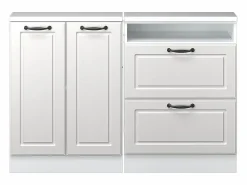Vicco Armario de cocina para techo inclinado blanco casa de campo 120x46x81.6 r-line Blanco roto Clearance