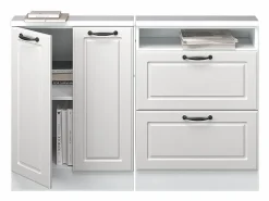 Vicco Armario de cocina para techo inclinado blanco casa de campo 120x46x81.6 r-line Blanco roto Clearance