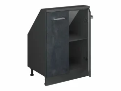 Vicco Armario Para Buhardilla|Armario de cocina para techo inclinado hormigón 60x46x81.6 r-line