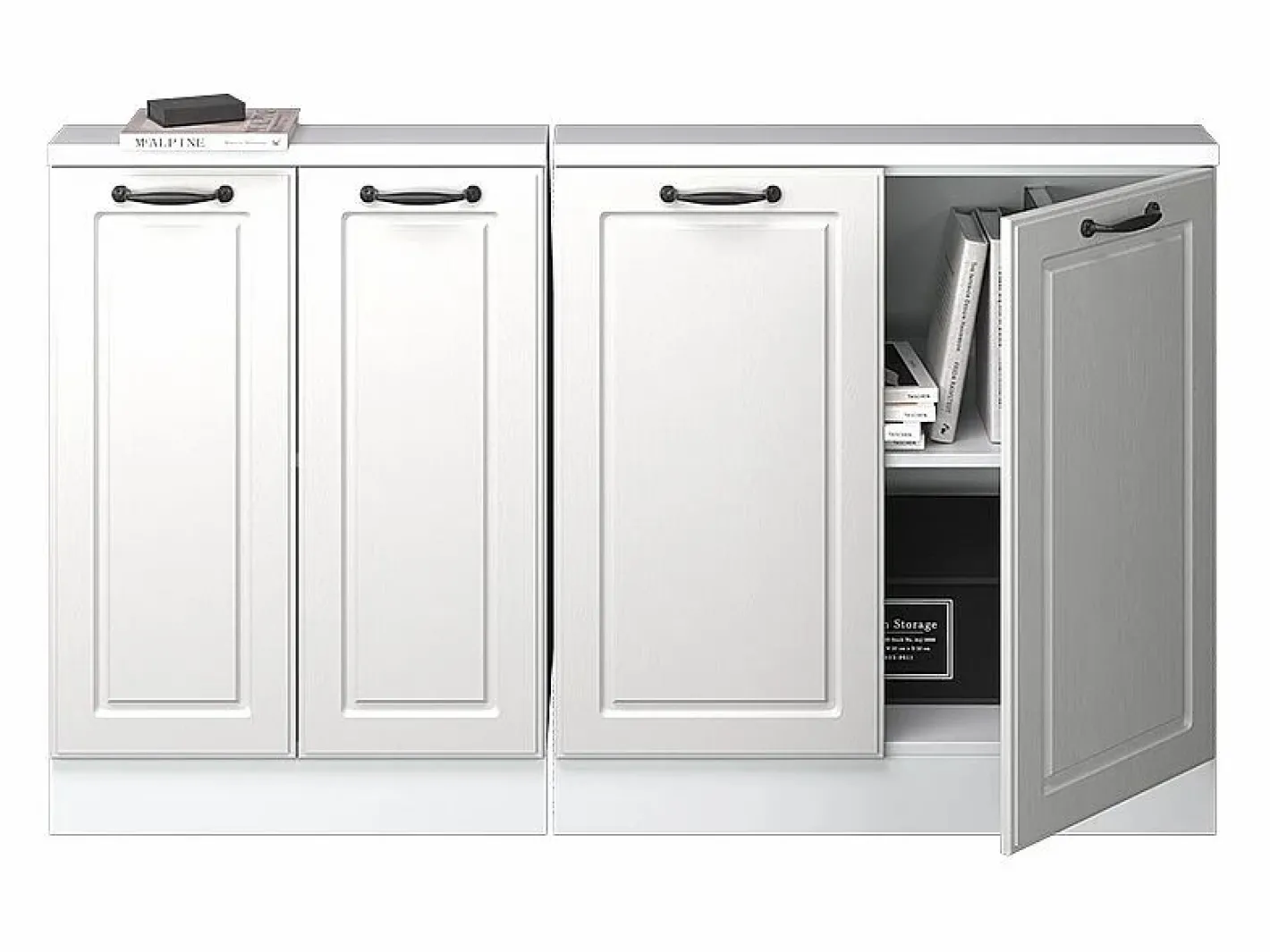 Armario de cocina para techo inclinado blanco casa de campo 140x46x81.6 r-line^Vicco Outlet