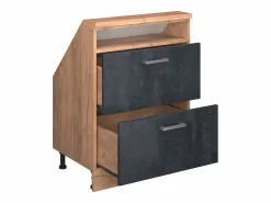 Vicco Armario de cocina para techo inclinado hormigón 60x46x81.6 r-line Negro Best