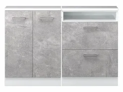 Vicco Armario de cocina para techo inclinado hormigón 120x46x81.6 r-line Gris claro