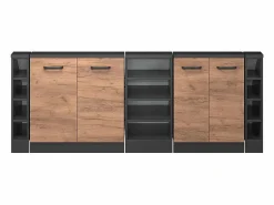 Vicco Armario Para Buhardilla|Armario de cocina para techo inclinado roble dorado 210x46x81.6 r-line