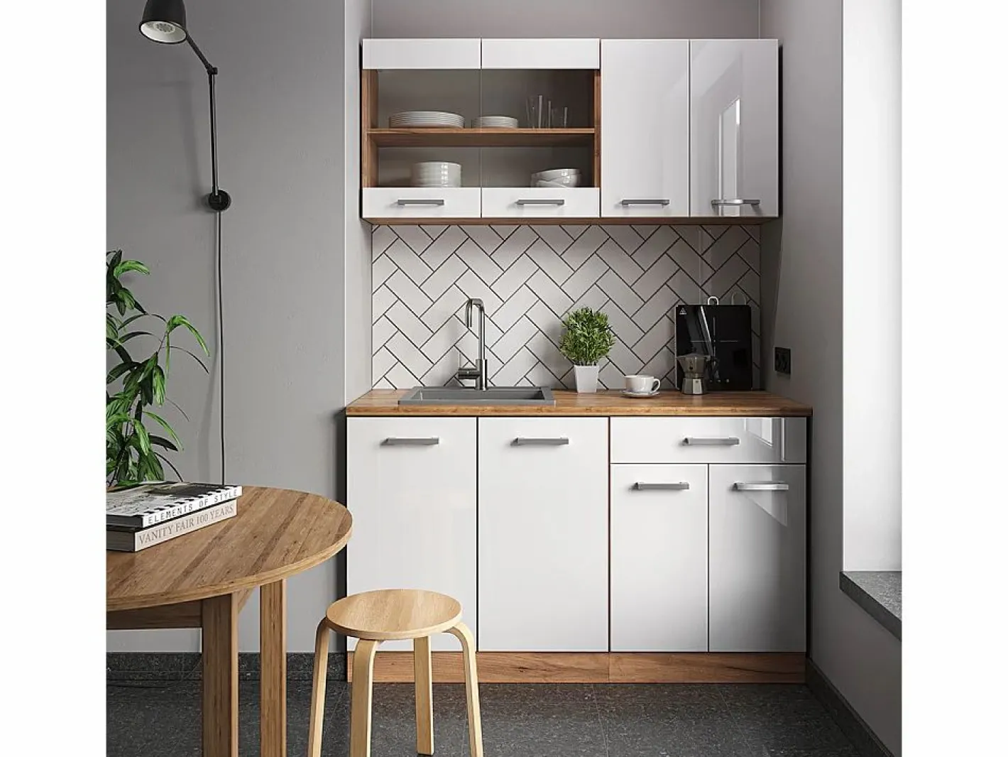 Armario de cocina para techo inclinado alto brillo 60x46x81.6 r-line^Vicco Sale