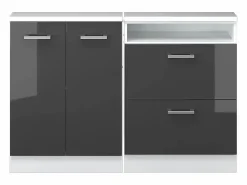 Vicco Armario de cocina para techo inclinado antracita alto brillo 120x46x81.6 r-line Gris antracita Sale
