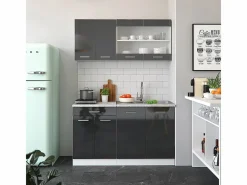 Vicco Armario de cocina para techo inclinado antracita alto brillo 120x46x81.6 r-line Gris antracita Sale
