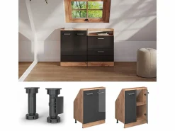 Vicco Armario de cocina para techo inclinado antracita alto brillo 60x46x81.6 r-line Gris antracita