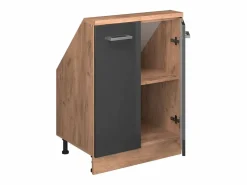 Vicco Armario de cocina para techo inclinado antracita alto brillo 60x46x81.6 r-line Gris antracita