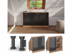 Armario de cocina para techo inclinado antracita alto brillo 80x46x81.6 r-line^Vicco Discount