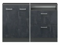 Vicco Armario de cocina para techo inclinado hormigón 120x46x81.6 r-line Negro