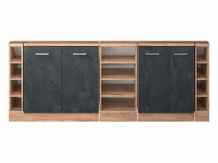 Vicco Armario de cocina para techo inclinado hormigón 210x46x81.6 r-line Negro Sale