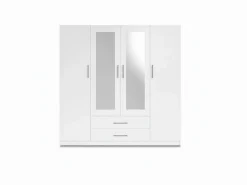 Saldosystocks Armario|Armario de Dormitorio 4 Puertas W, con Espejo,