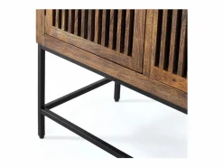 Giner y colomer Armario de dos puertas fabricado en madera de acacia y patas de metal Marru00f3n Sale