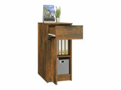 Armario de escritorio aglomerado roble ahumado 33,5x50x75 cm ES793854 Marru00f3n New
