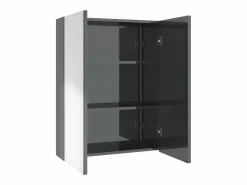 Mueble De Pared Para Baño|Armario de espejo de baño MDF brillante 60x15x75 cm ES263120