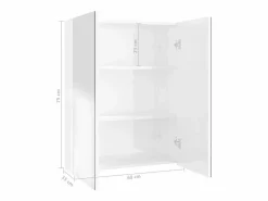 Armario de espejo de baño MDF brillante 60x15x75 cm^vidaxl New
