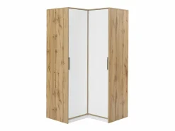 armario de esquina 2 puertas L109 cm blanco y natural claro - LAMIKI^Vente-unique Discount