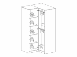 armario de esquina 2 puertas L109 cm blanco y natural claro - LAMIKI^Vente-unique Discount