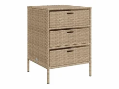 Armario de jardín 55x59x80 cm resina trenzada Beige New