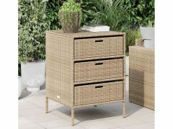 Armario de jardín 55x59x80 cm resina trenzada Beige New