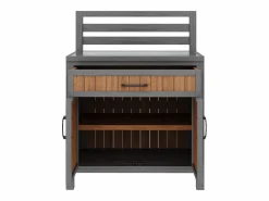 Armario de jardín de madera - 80 x 51 x 119 cm - con encimera + cajón + 2 puertas - natural^Merax Best