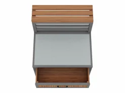 Merax Armario De Jardín|Armario de jardín de madera - 80 x 72,5 x 123 cm - con encimera + cajón + estante doble - natural