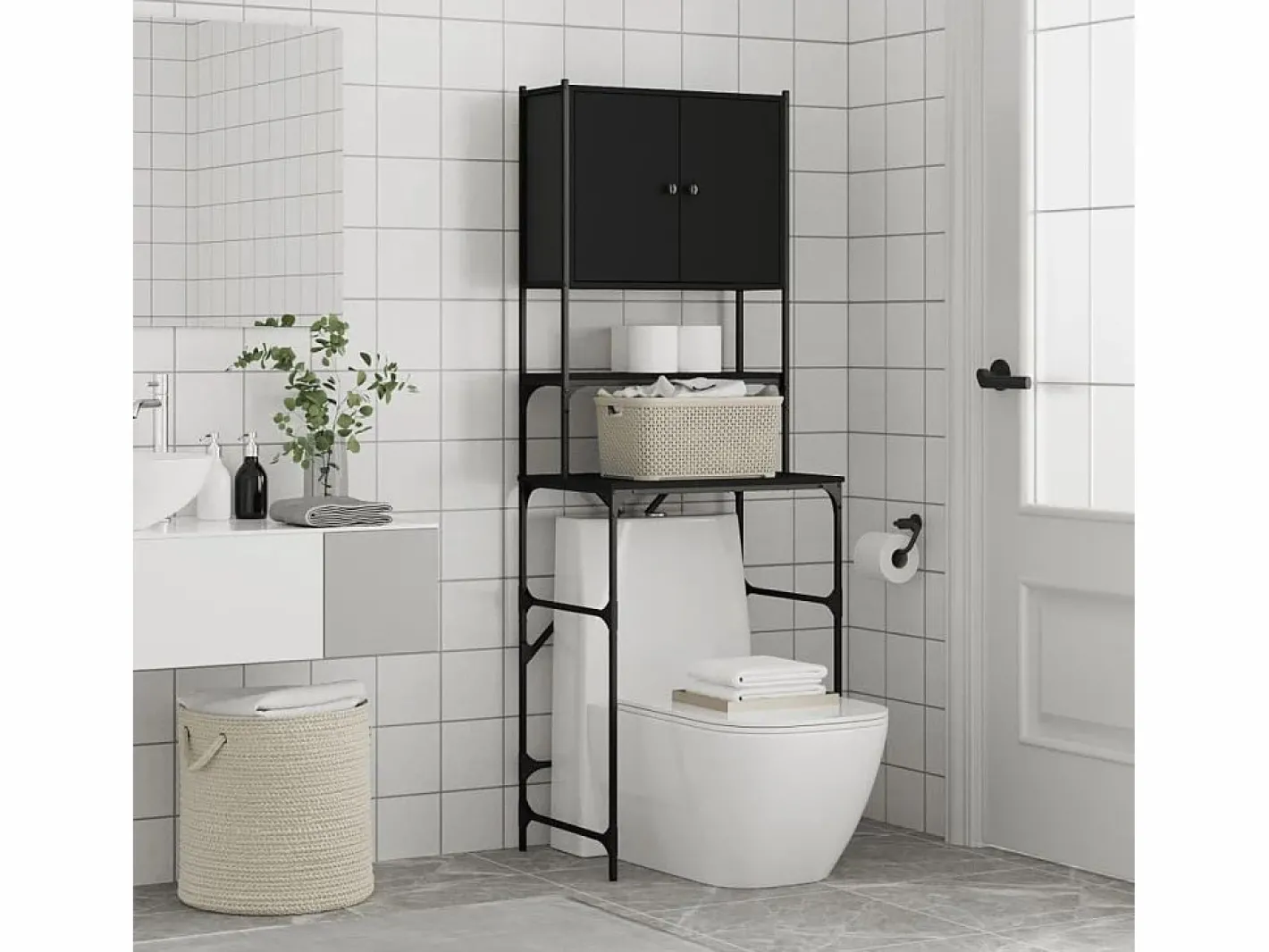 Mueble Para Lavadora|Armario de lavadora 68x48,5x194 cm ES916446