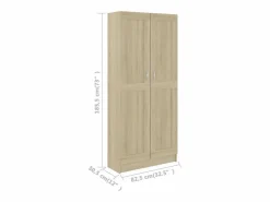 Armario de libros contrachapada color roble 82,5x30,5x185,5 cm^vidaxl Outlet