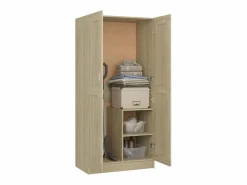 Armario Abierto, Vestidor|Armario de madera contrachapada color roble 82,5x51,5x180 cm ES392909