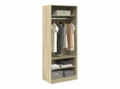 Armario de madera de ingeniería roble Sonoma 80x50x200 cm ES495032^ Sale