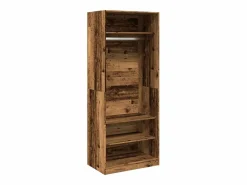 Armario de madera de ingeniería madera envejecida 80x50x200 cm ES782026^ Best