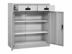 vidaxl Cajonera De Escritorio|Armario de oficina de acero claro 90x40x102 cm