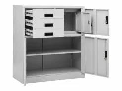 vidaxl Armario de oficina de acero claro 90x40x102 cm Gris Sale