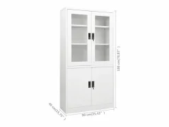 vidaxl Armario de oficina de acero 90x40x180 cm Blanco Online