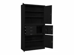 vidaxl Armario de oficina de acero 90x40x180 cm Negro