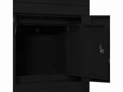 vidaxl Armario de oficina de acero 90x40x180 cm Negro