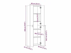vidaxl Armario de oficina de madera contrachapada 60x32x190 cm Negro