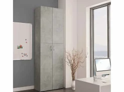 Armario de oficina hormigón 60x32x190 cm Madera de ingeniería Gris