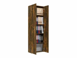 Armario de oficina Roble ahumado 60x32x190 cm Madera de ingeniería Marru00f3n Sale
