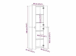 Armario de oficina Roble ahumado 60x32x190 cm Madera de ingeniería Marru00f3n Sale