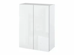 Mueble De Pared Para Baño|Armario de pared blanco brillo 60 cm - Mueble alto y columna para cuartos de baño