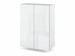 Mueble De Pared Para Baño|Armario de pared blanco brillo 60 cm - Mueble alto y columna para cuartos de baño
