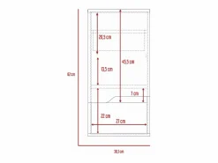 TuHome Armario de Pared de Baño Laurent, con estantes 62 CM A X 30.1 CM An X 33 CM P. Plomo / Duna Gris Discount