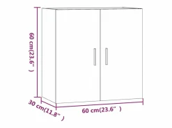 vidaxl Armario de pared madera contrachapada marrón roble 60x30x60 cm Color natural claro Online