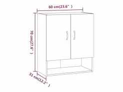 vidaxl Armario de pared madera contrachapada roble sonoma 60x31x70 cm Color natural claro Outlet